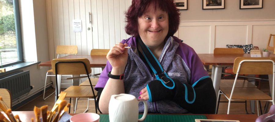 Teignbridge client making pottery